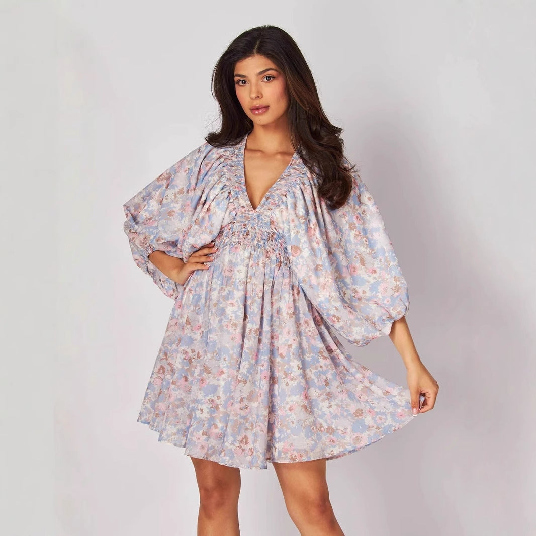 Elara | Chiffon Short Dress Floral - Elle & Milo