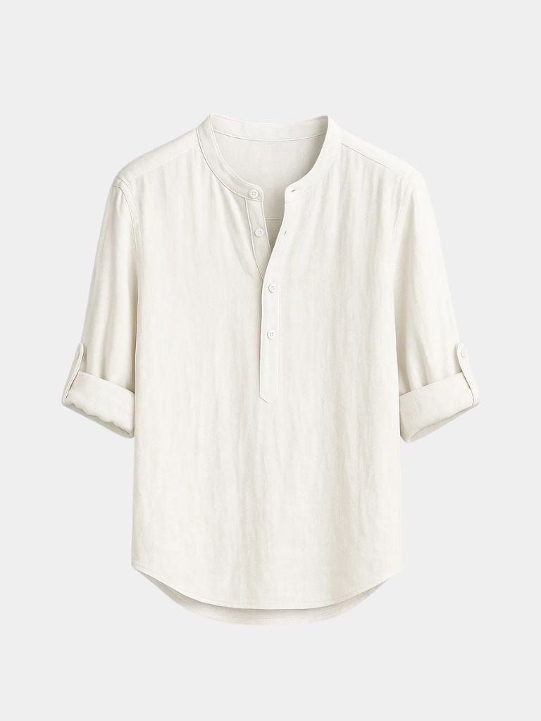 Casual Henley Neck Long Sleeve T-Shirt for Men