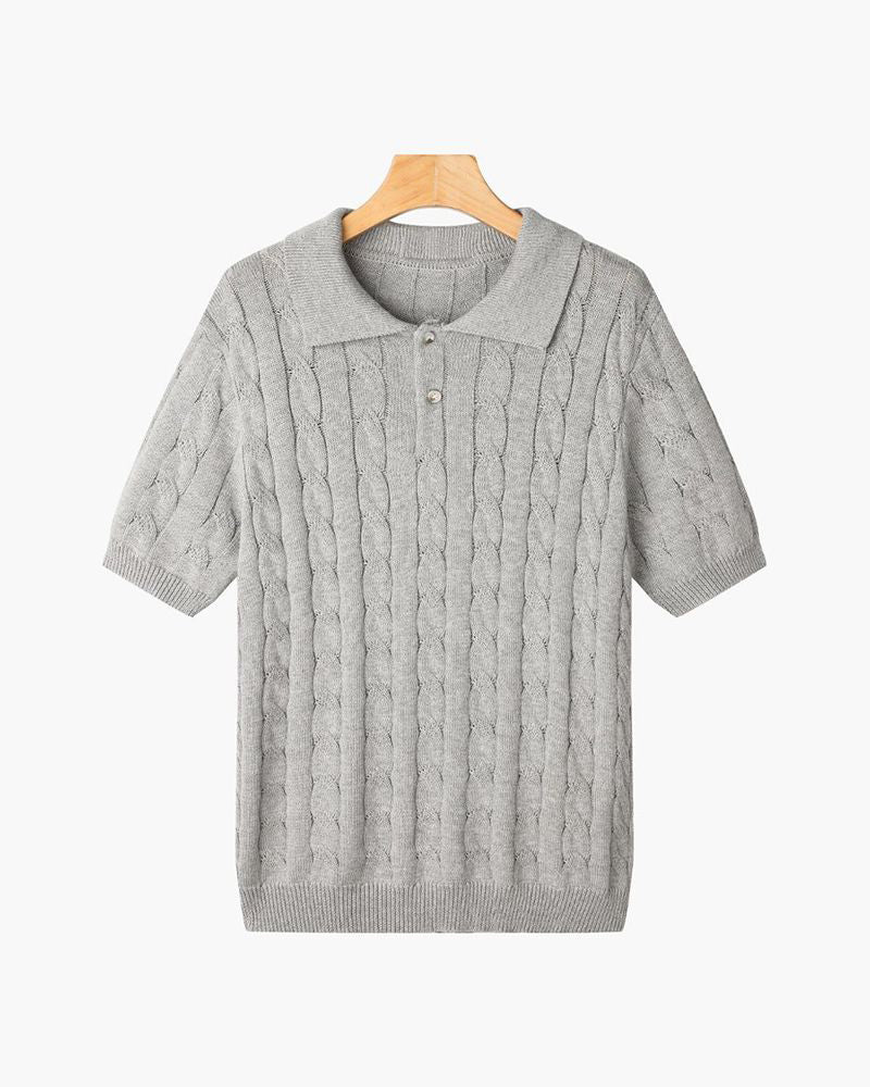 FLORENCE Cable Knit Polo - Elle & Milo