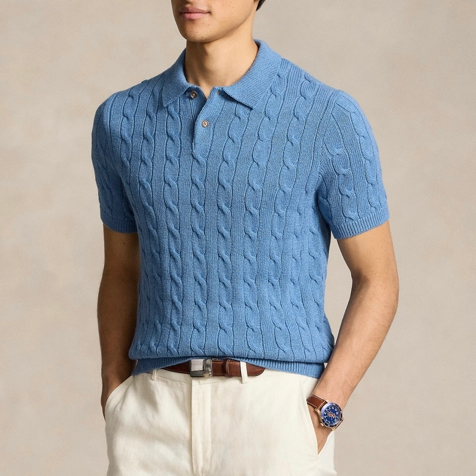 FLORENCE Cable Knit Polo - Elle & Milo