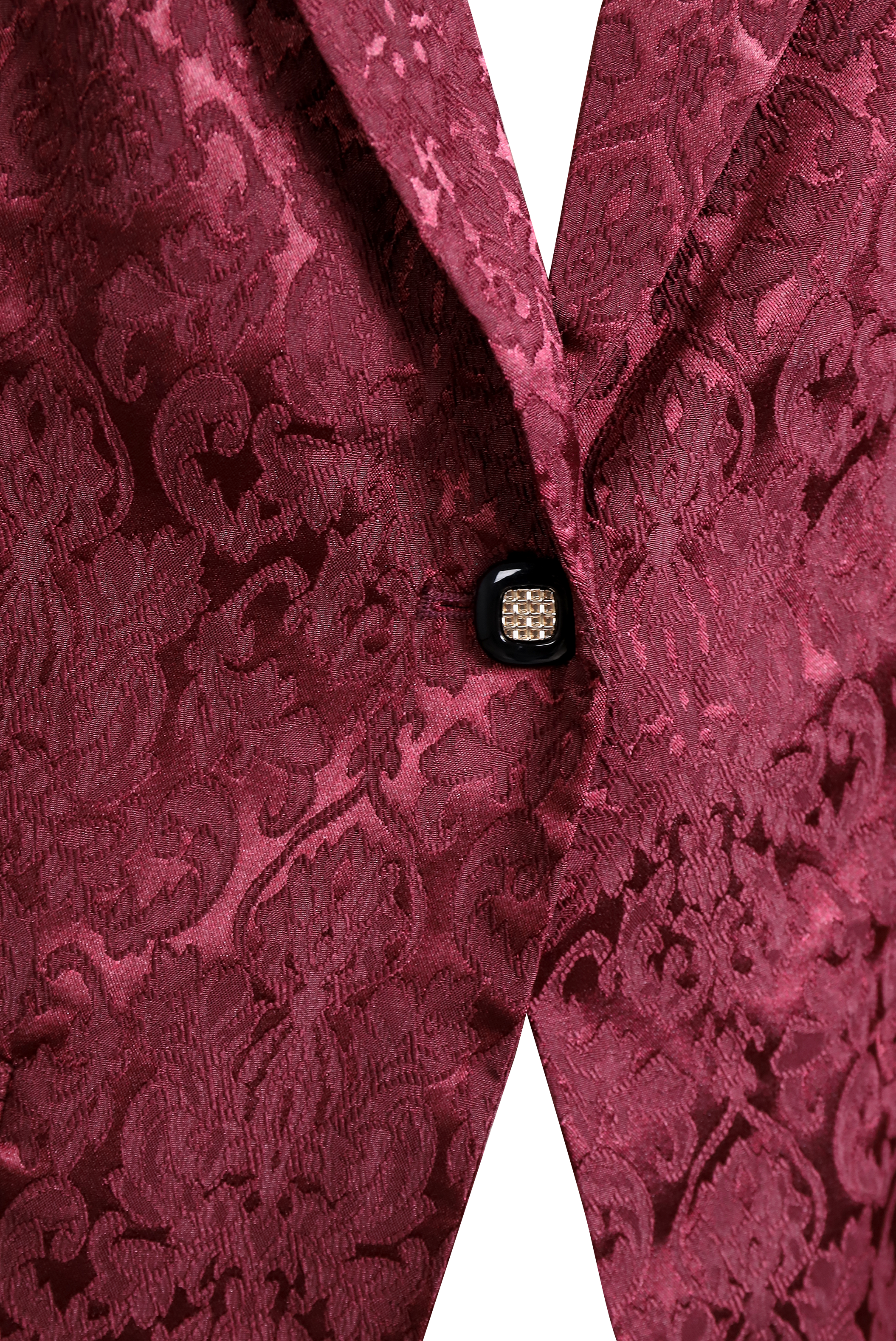 Luna | Burgundy Jacquard Satin Blazer - Elle & Milo