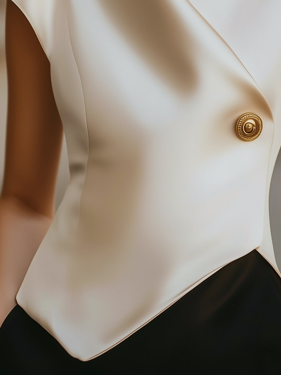 Isabelle | Cap Sleeve Satin Wrap Blouse - Elle & Milo
