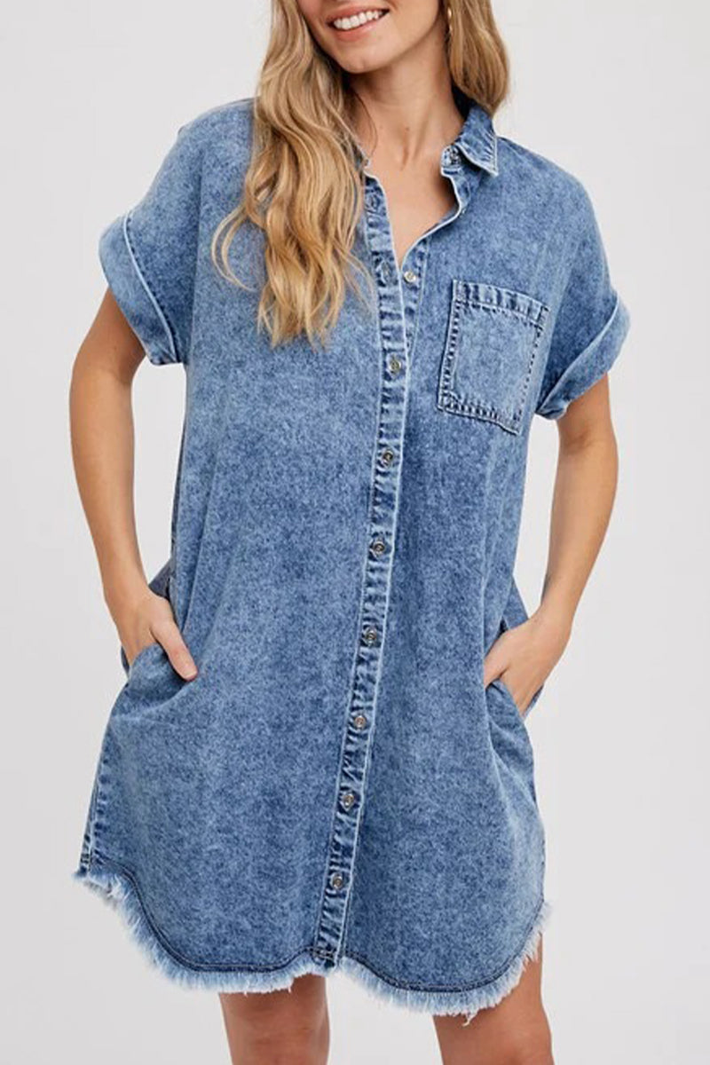 Nova | Denim Shirt Dress Relaxed Fit - Elle & Milo