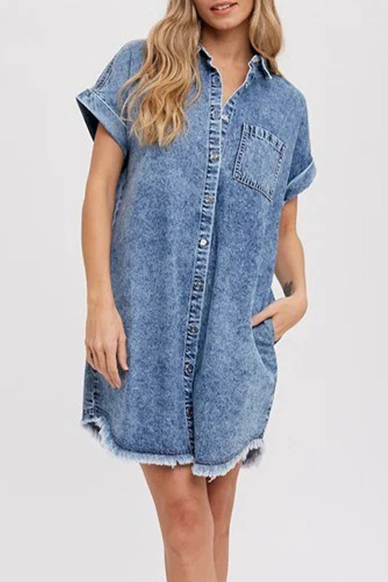 Nova | Denim Shirt Dress Relaxed Fit - Elle & Milo
