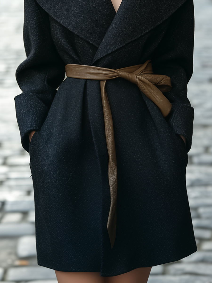 Elena | Shawl-Collar Belted Wrap Coat - Elle & Milo