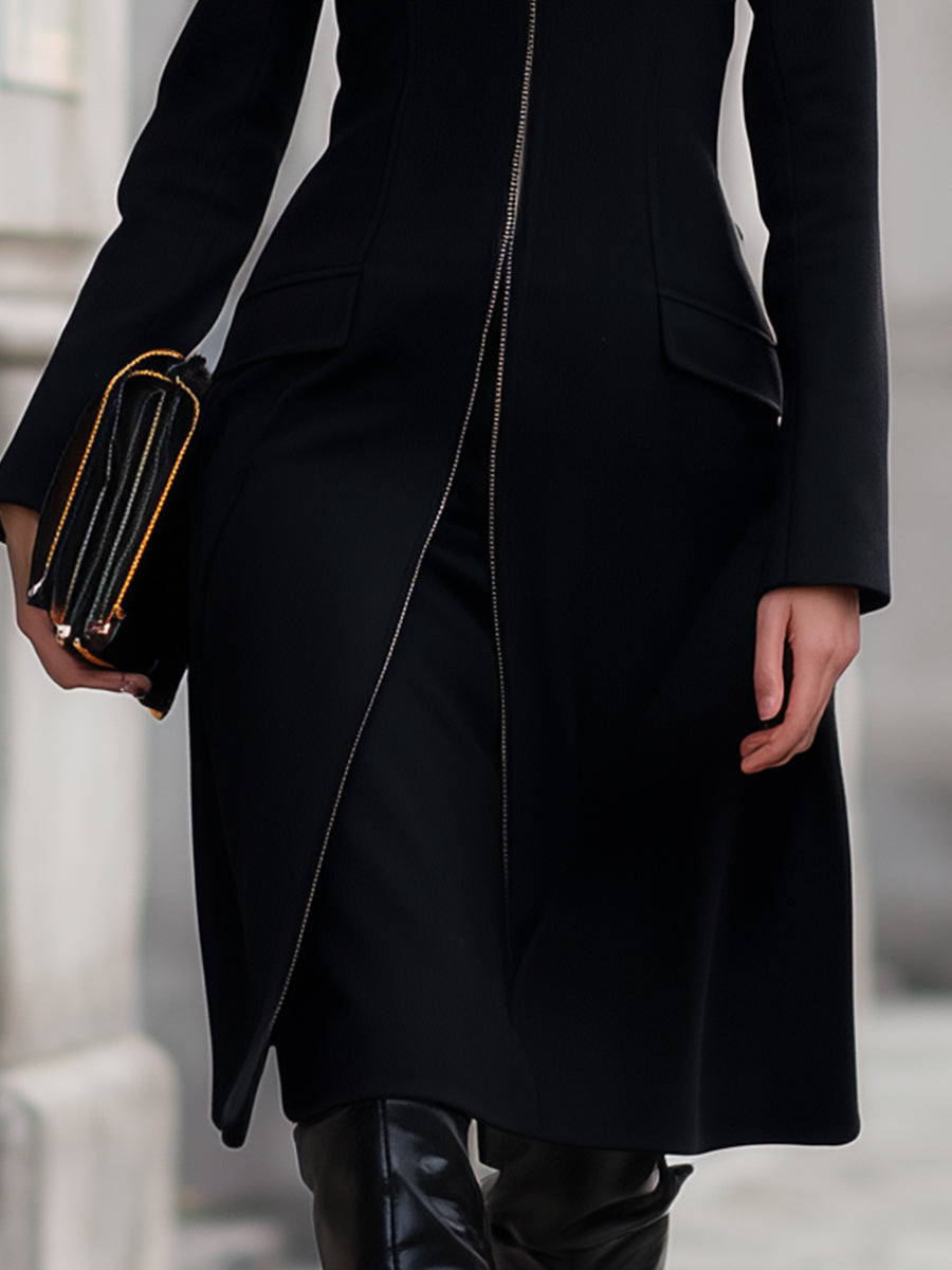 Elena | Tailored Zip-Up Coat - Elle & Milo