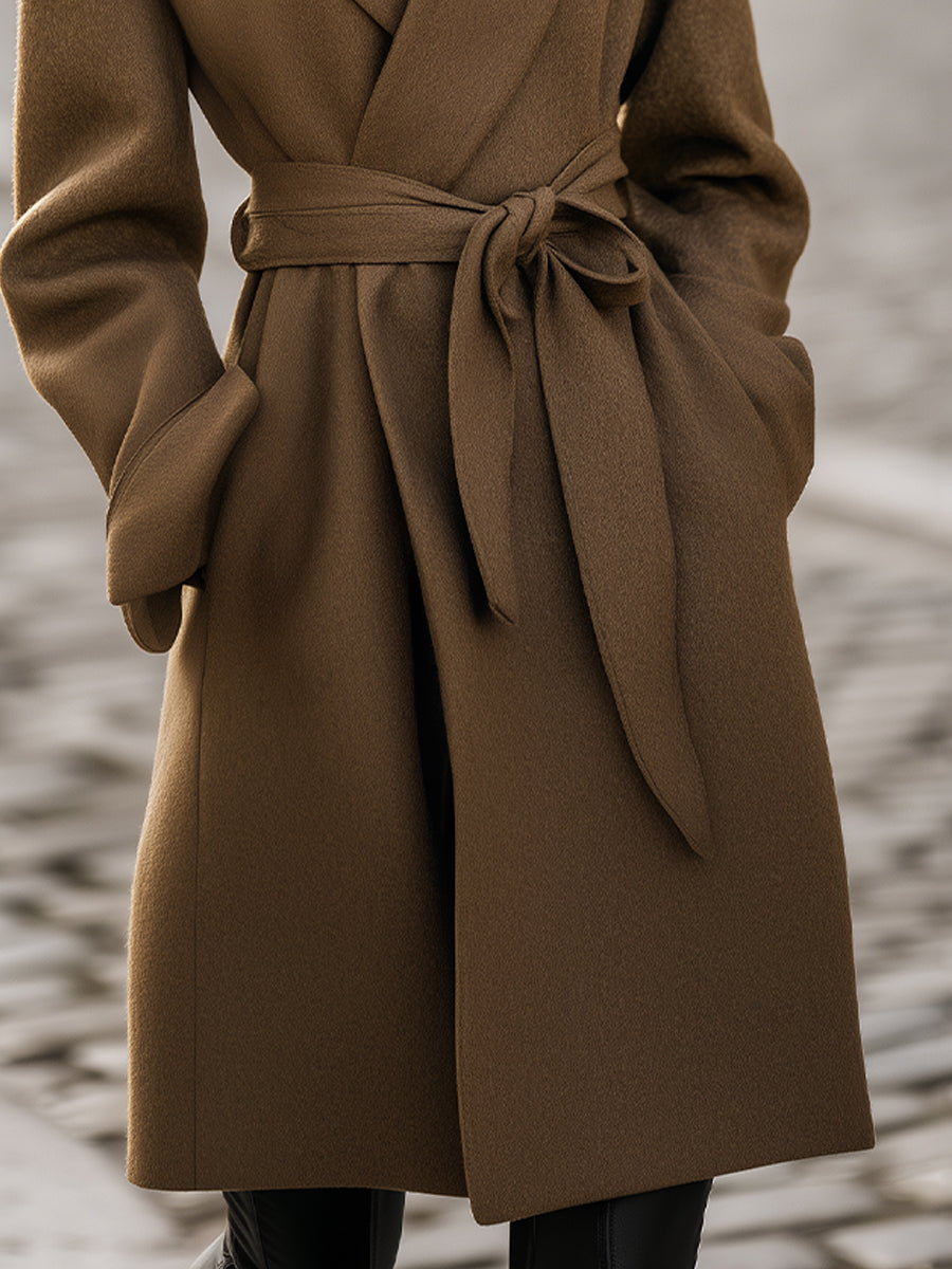 Elena | Belted Wrap Coat - Elle & Milo