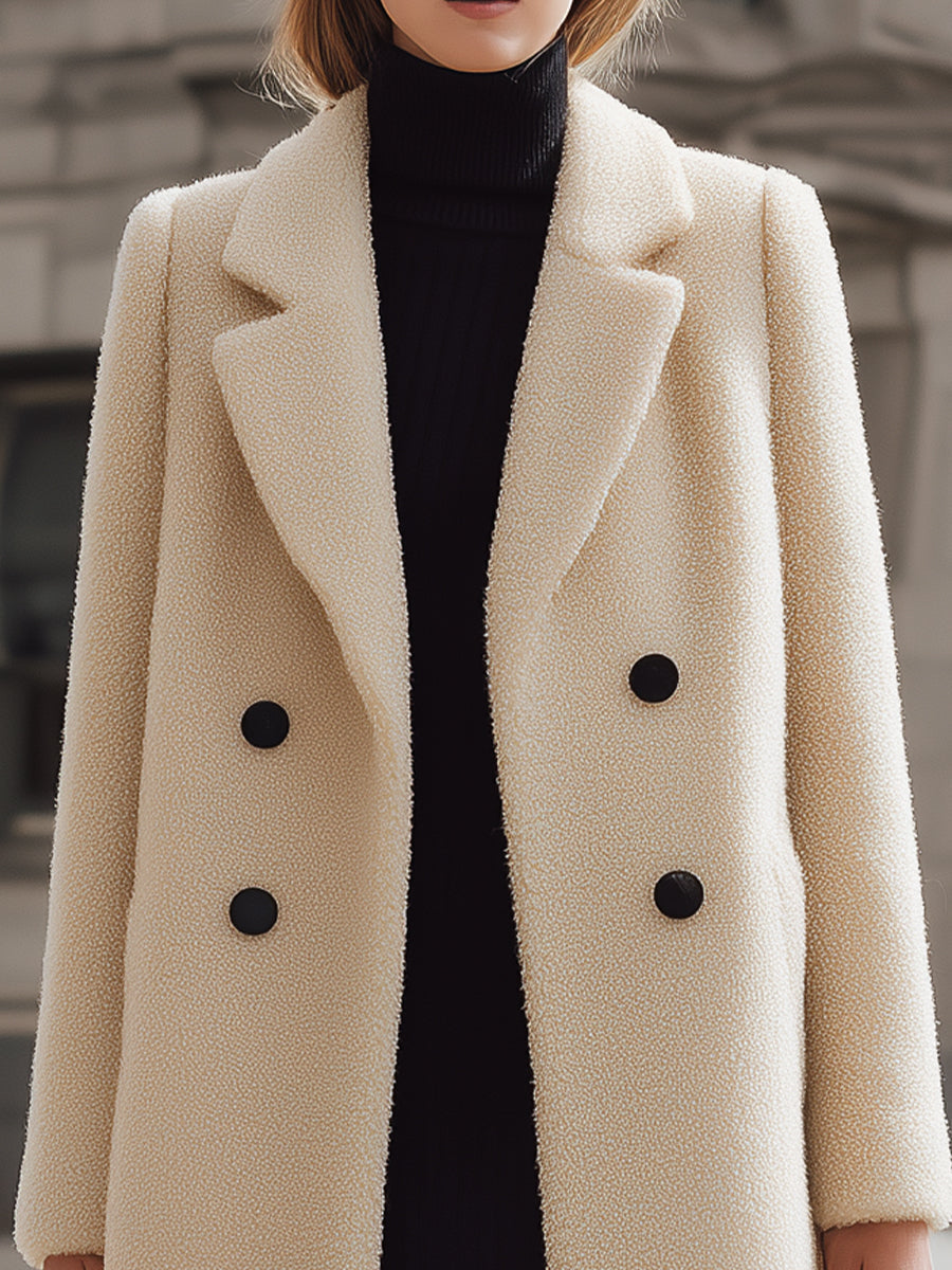 Elena | Textured Wool Coat - Elle & Milo