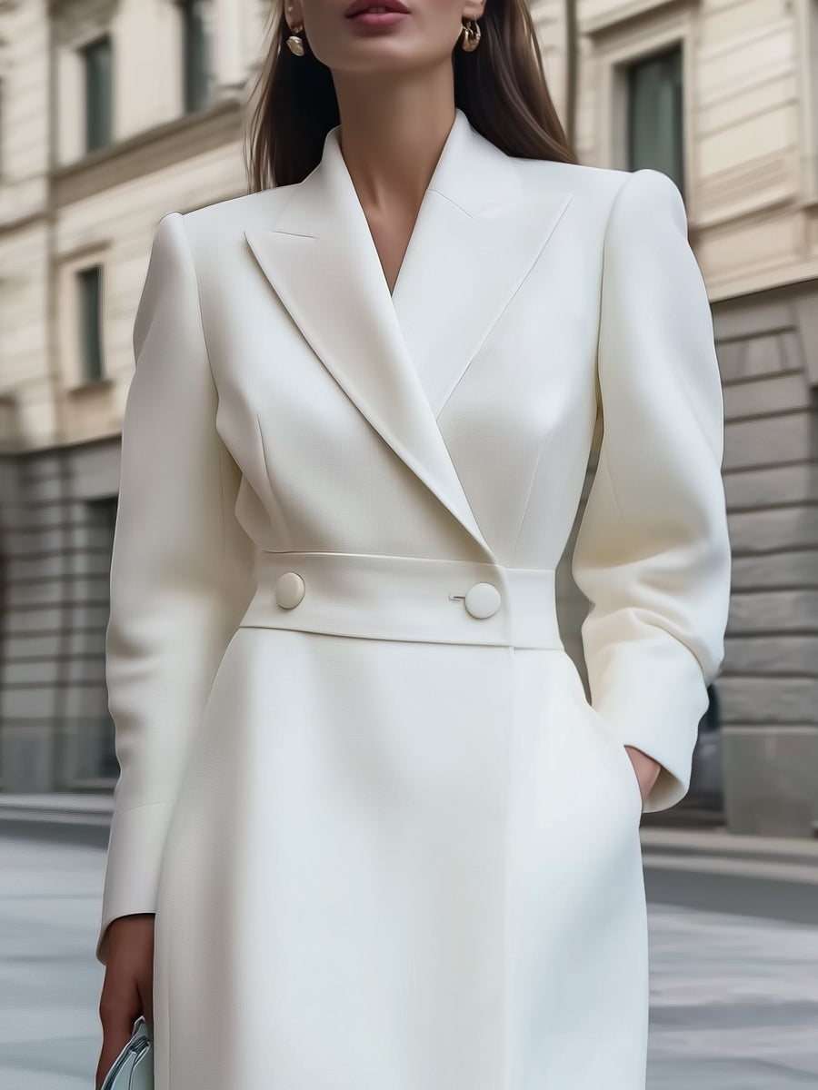 Chic | Double-Breasted Wool-Blend Coat Dress - Elle & Milo