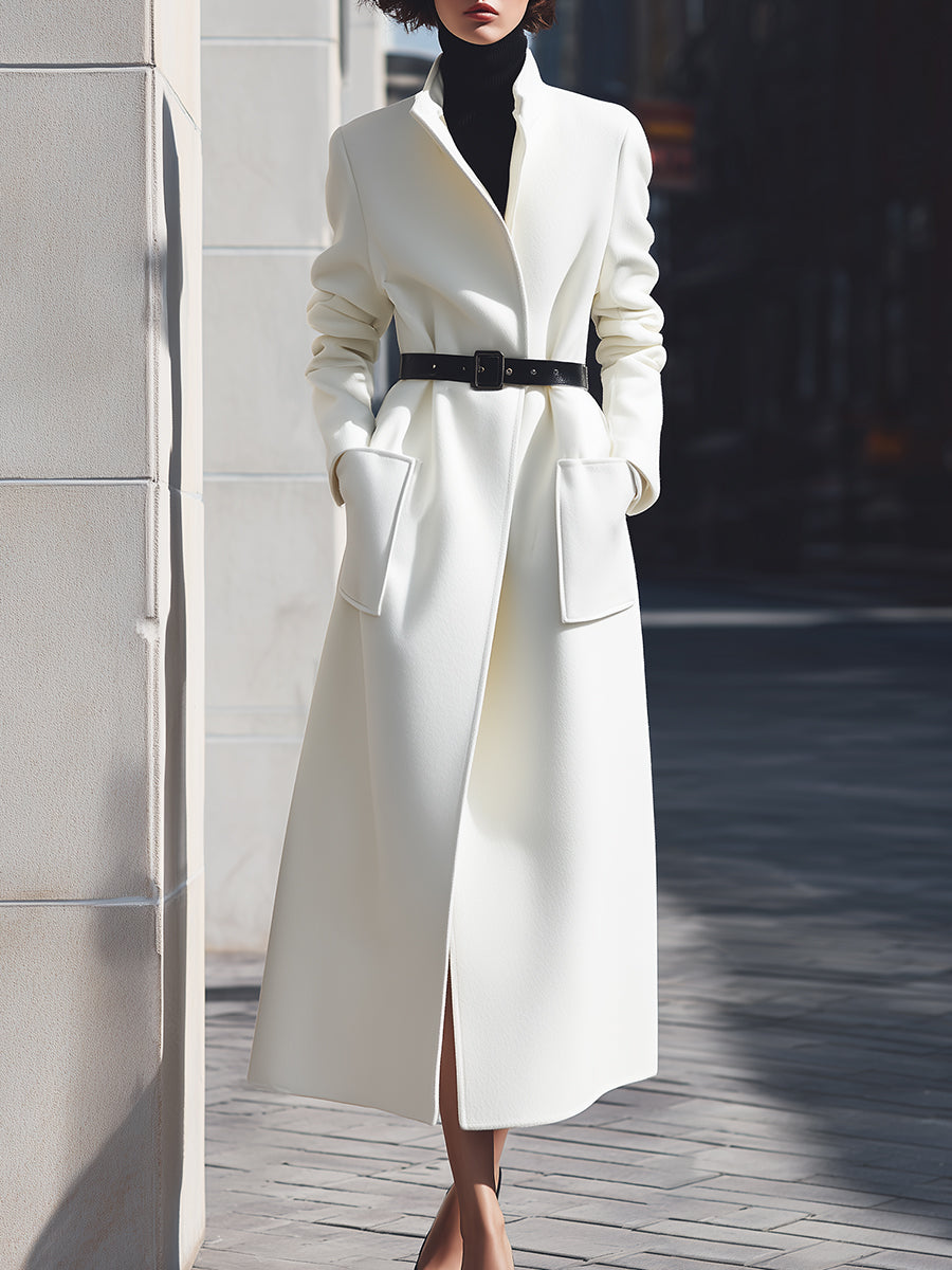 Elena | Belted Wool Coat - Elle & Milo