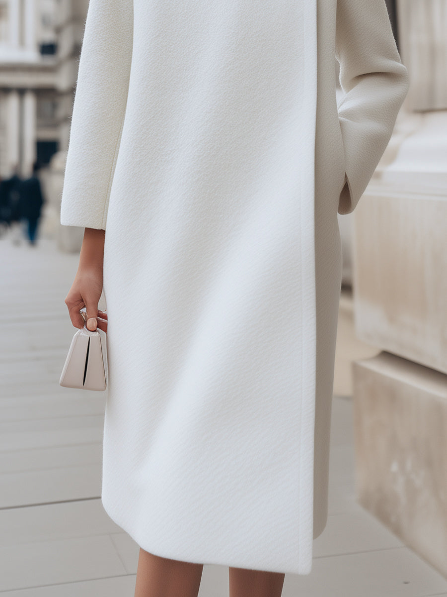Elena | Wool-Blend Coat with Button Detail - Elle & Milo