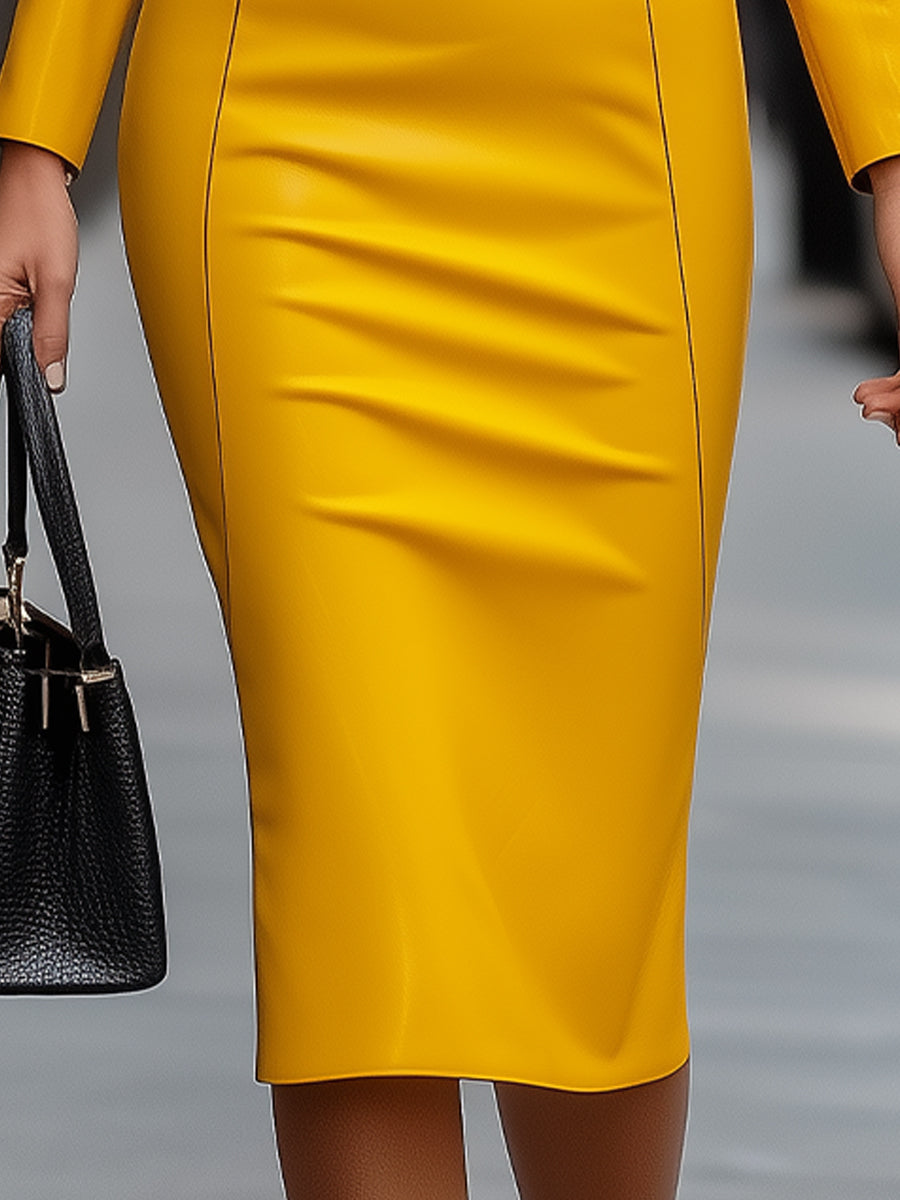 Isabelle | Faux Leather Bodycon Dress - Elle & Milo