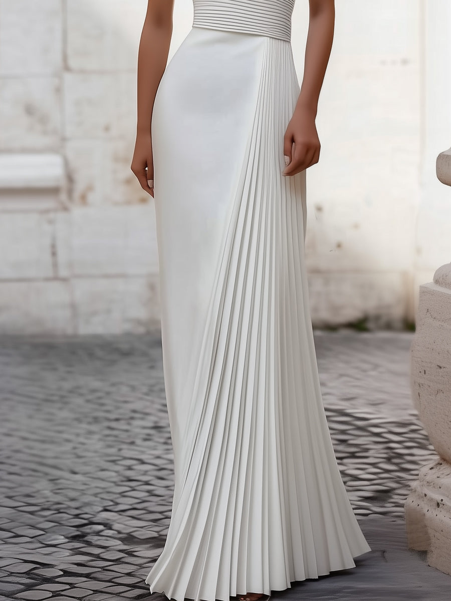 Isabelle | Pleated Halter-Neck Gown - Elle & Milo