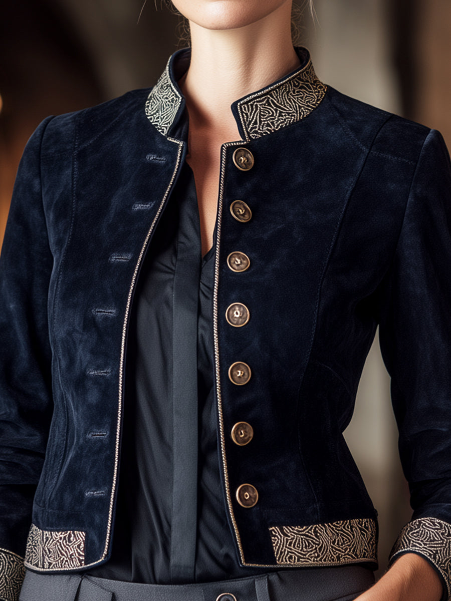 Navy | Military-Inspired Jacket - Elle & Milo