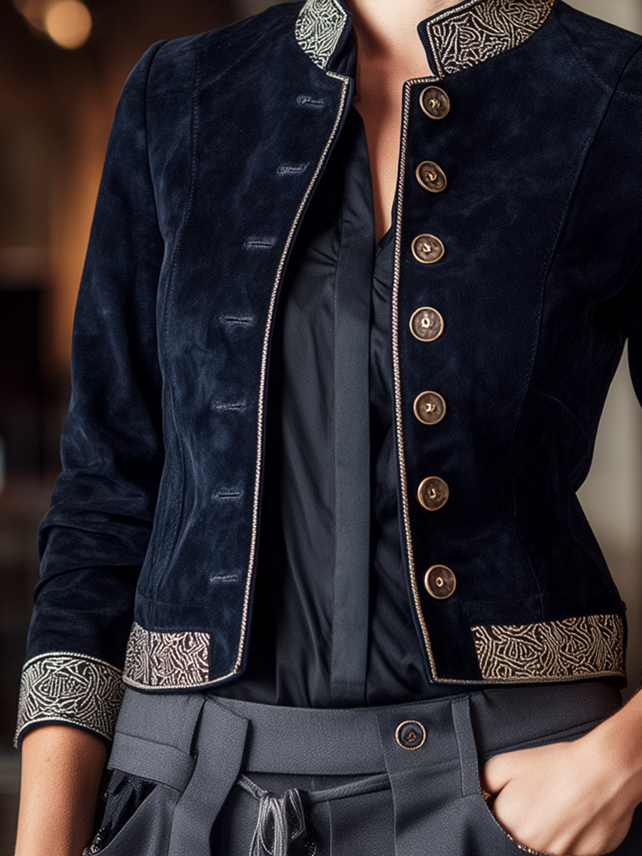 Navy | Military-Inspired Jacket - Elle & Milo