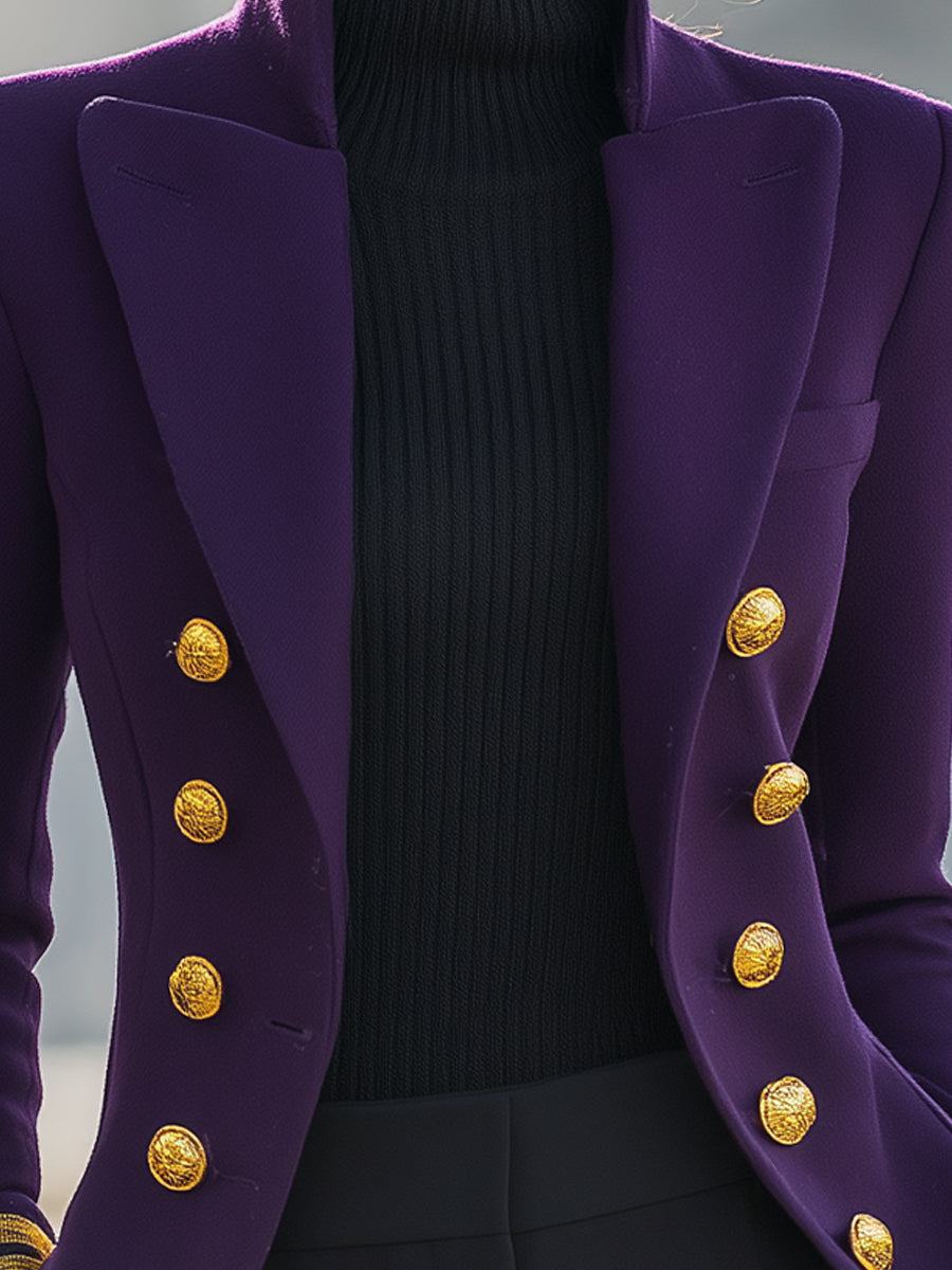 Elena | Double-Breasted Military Blazer - Elle & Milo