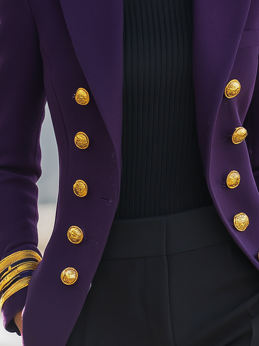 Elena | Double-Breasted Military Blazer - Elle & Milo