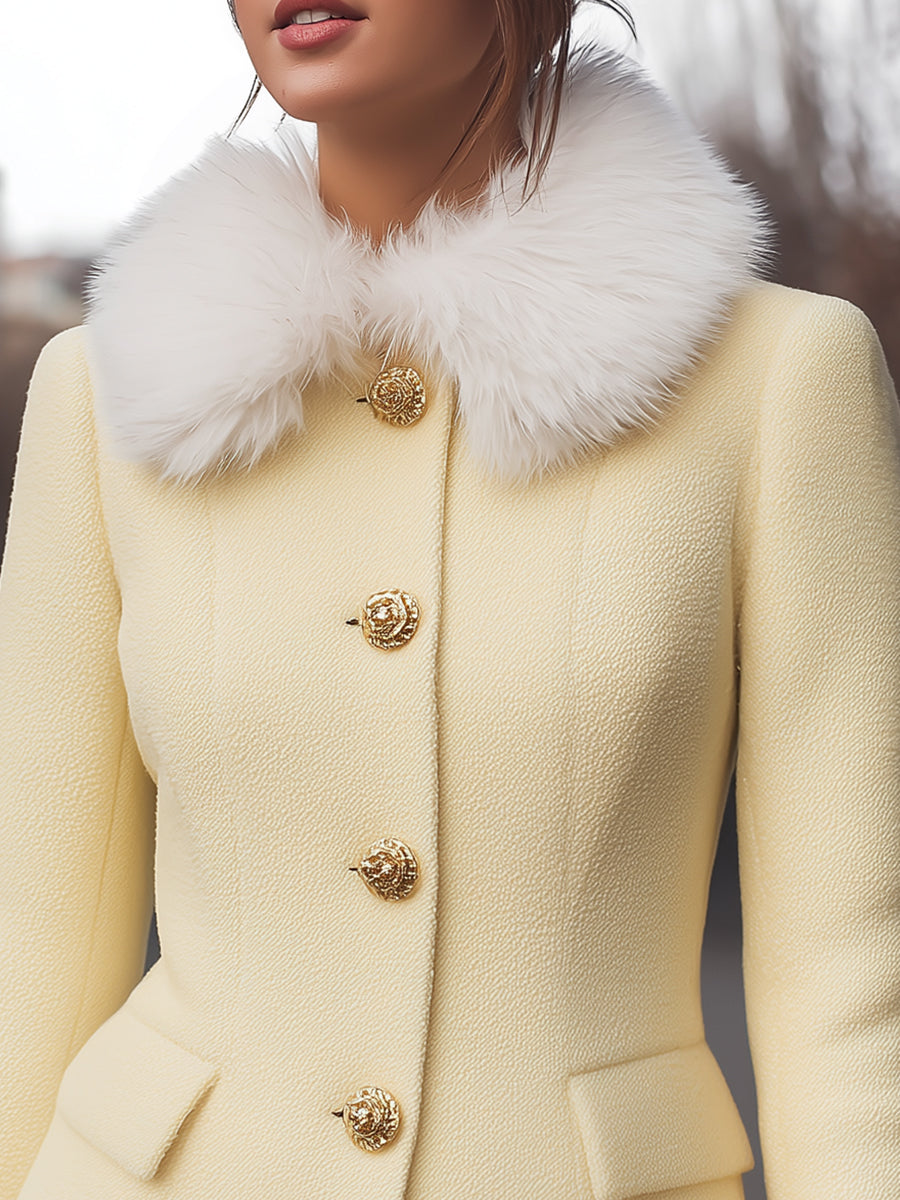 Elena | Jacket with Faux Fur Trims - Elle & Milo