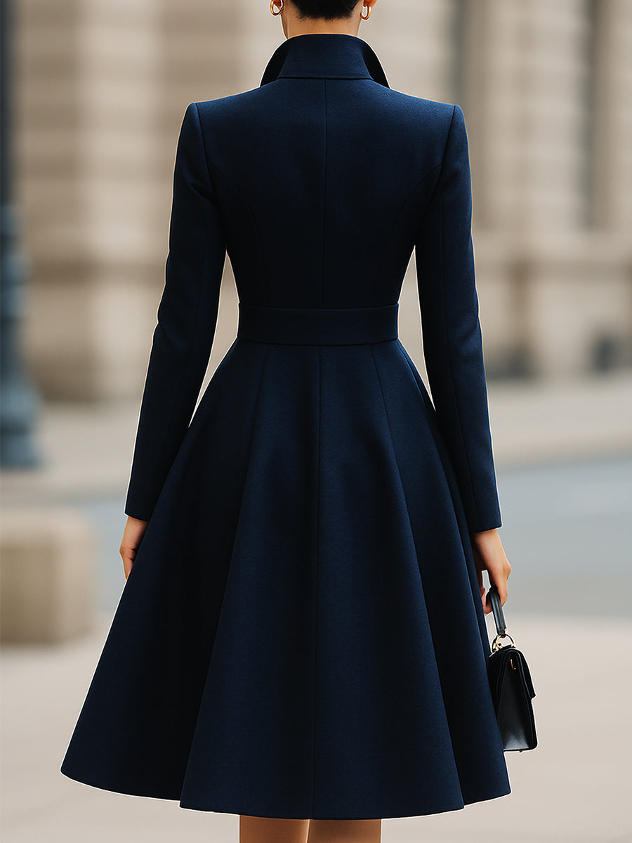 Isabelle | Tailored Fit Flared Coat Dress - Elle & Milo