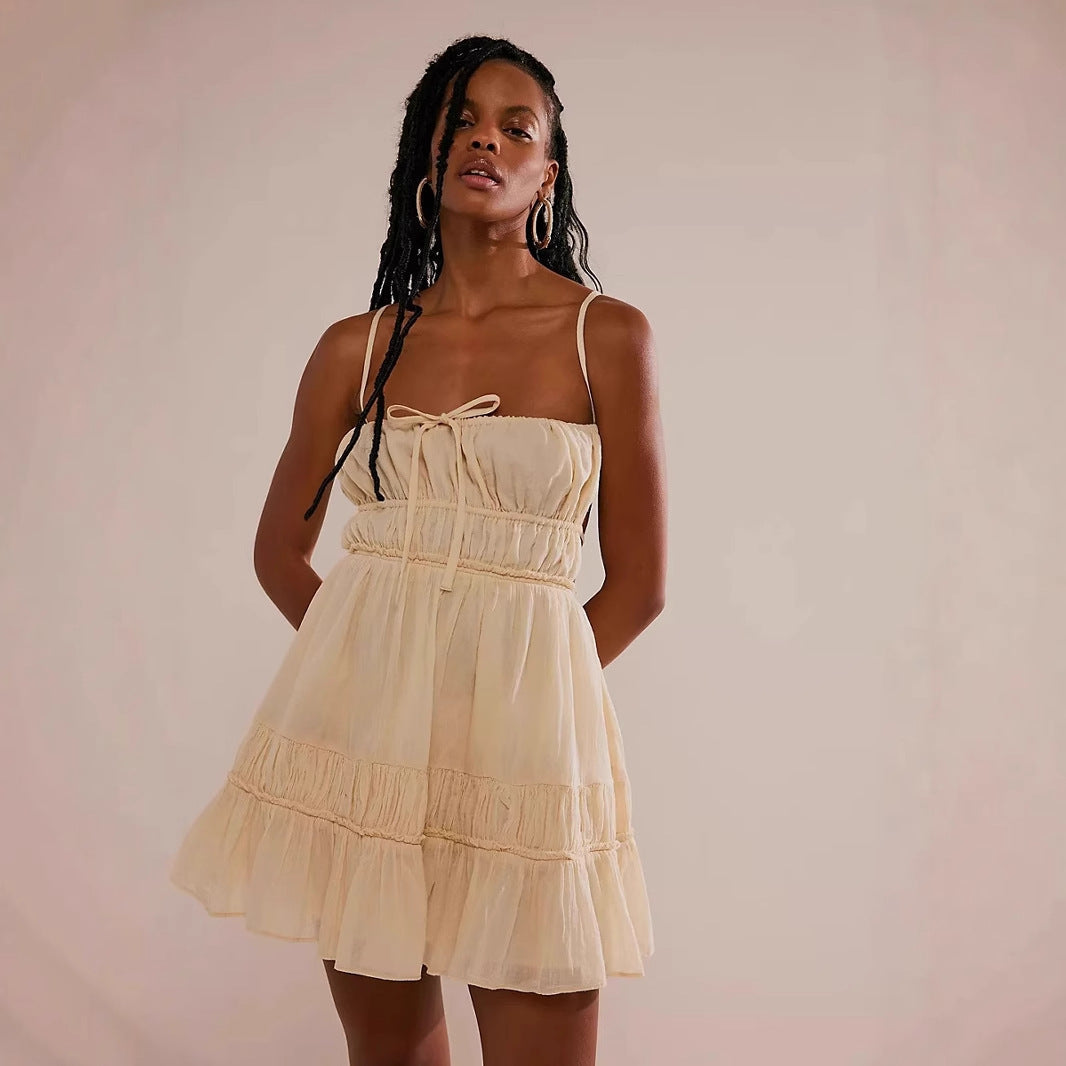Valence | Mini Dress Smocked Bust Straps - Elle & Milo