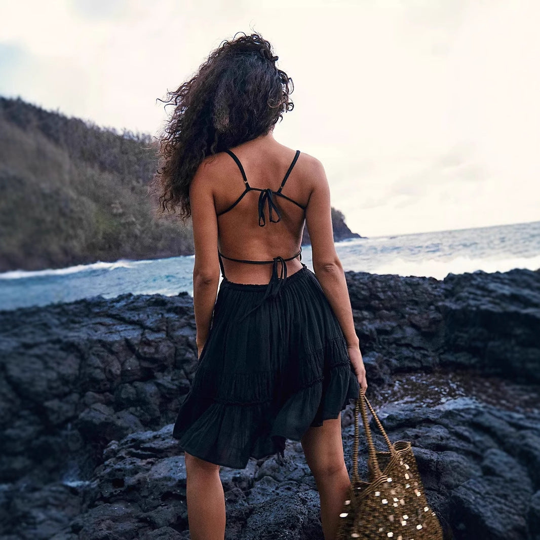 Valence | Mini Dress Smocked Bust Straps - Elle & Milo