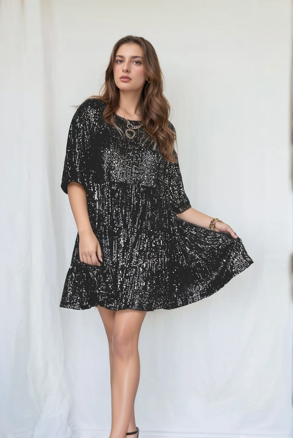 Lyra | Loose Fit Tiered Mini Dress - Elle & Milo
