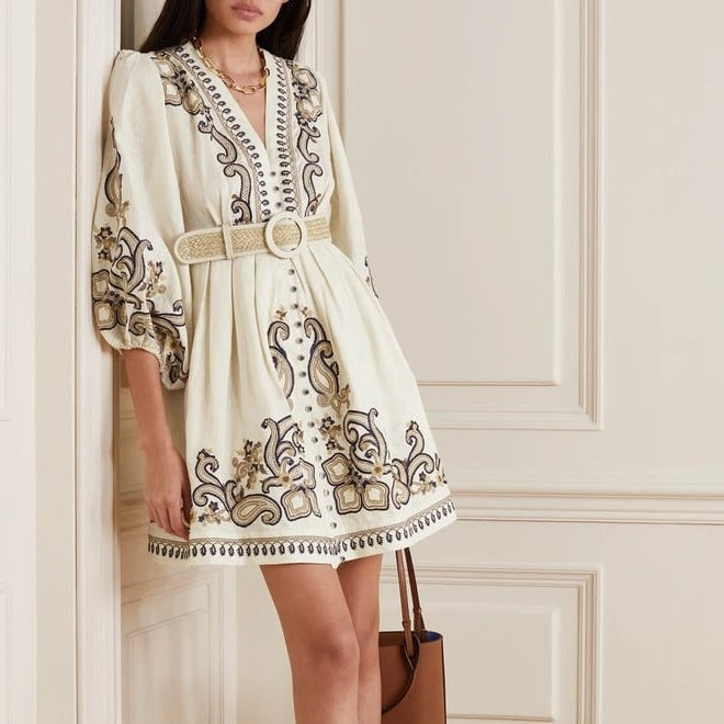 Marigold | Embroidered Boho Dress - Elle & Milo