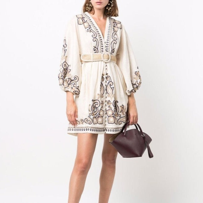 Marigold | Embroidered Boho Dress - Elle & Milo