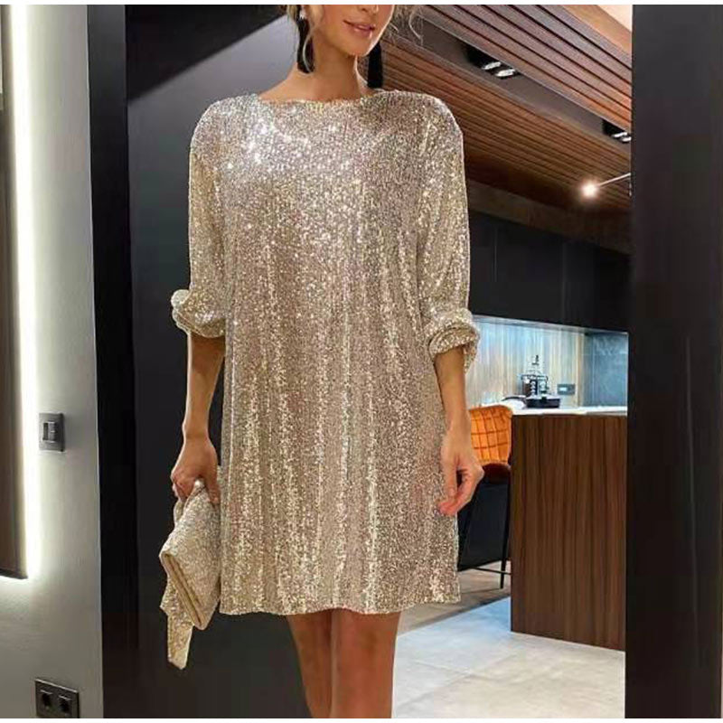 Celeste | Sequin Mini Dress Loose Fit - Elle & Milo