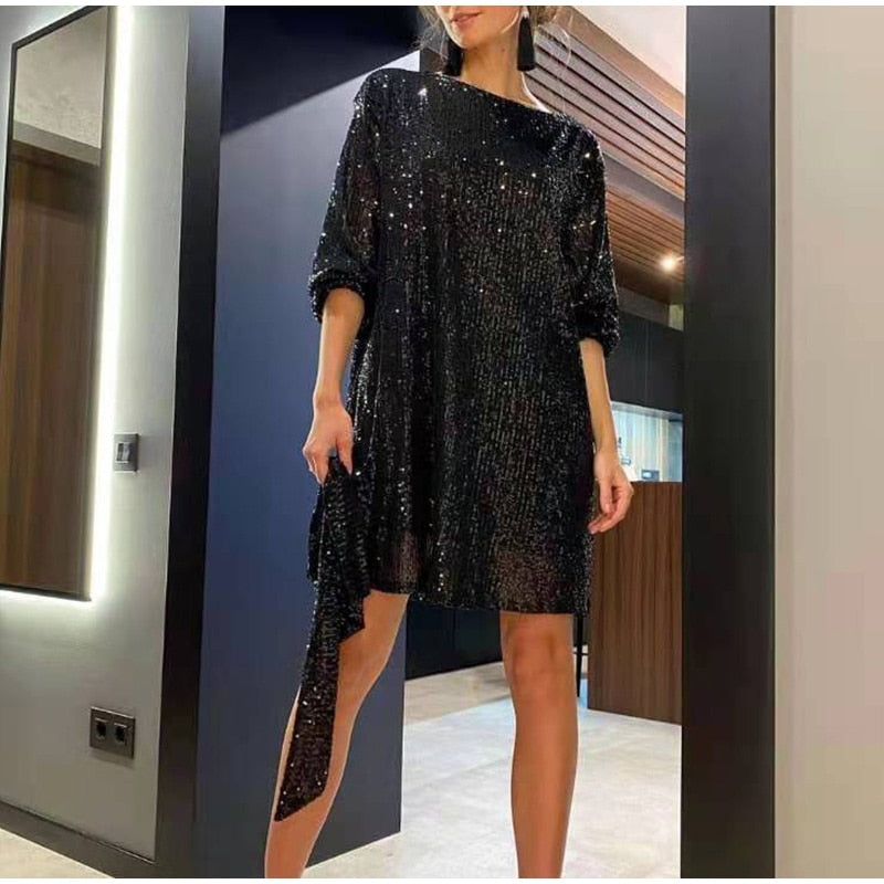 Celeste | Sequin Mini Dress Loose Fit - Elle & Milo