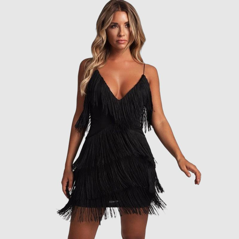 Kai | Mini Dress with Fringed Detailing - Elle & Milo