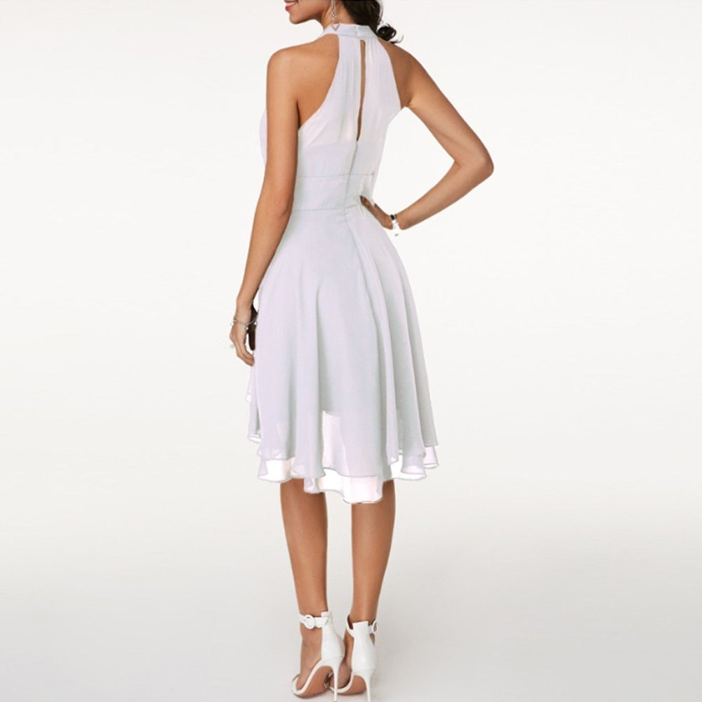 Lyra | Halter Neck Dress Layered Skirt - Elle & Milo
