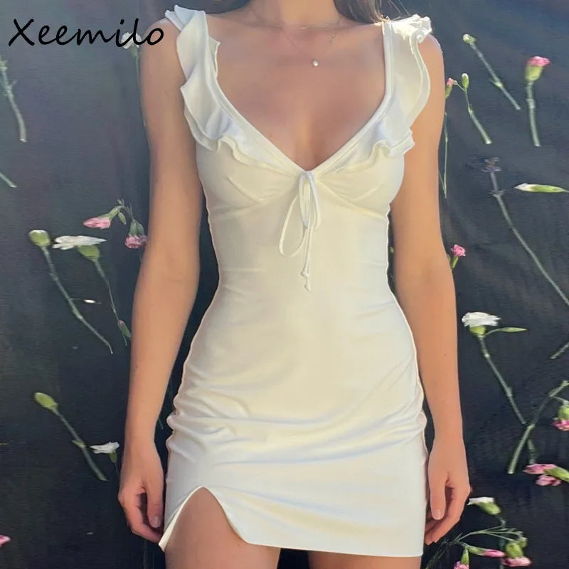 Nova | Mini Dress Sleeveless Deep V-Neck - Elle & Milo