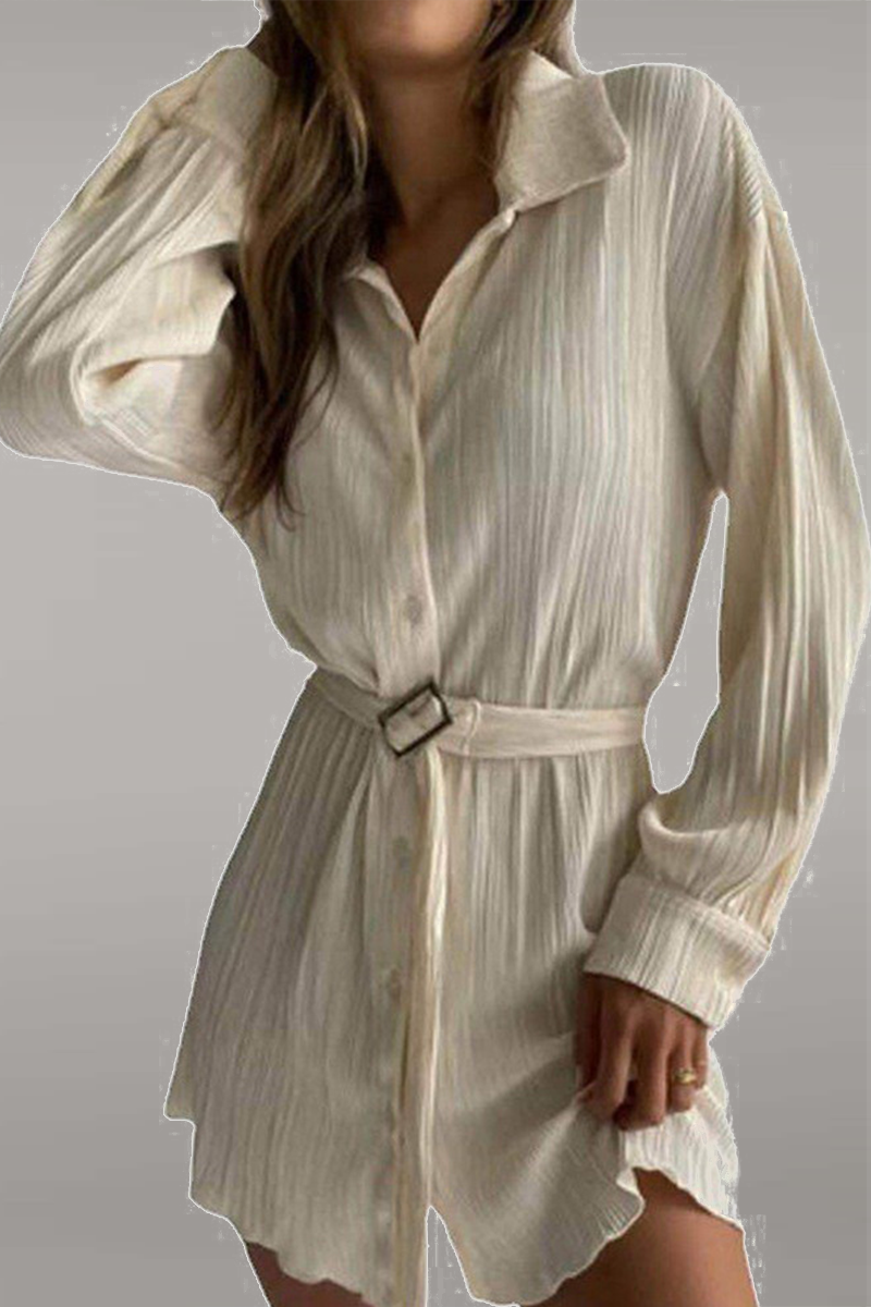 Nova | Pleated Mini Shirt Dress - Elle & Milo