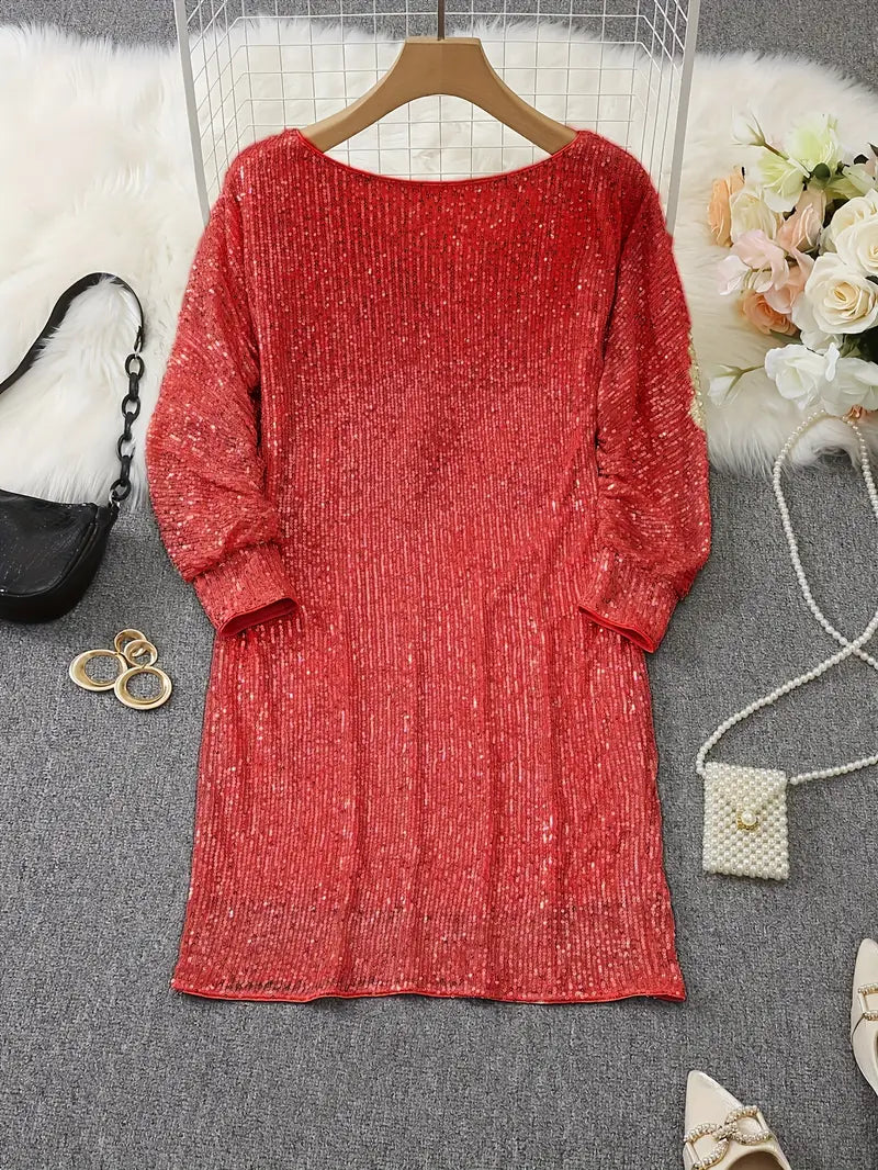 Nova | Sequin Dress Knee-Length Elegant - Elle & Milo