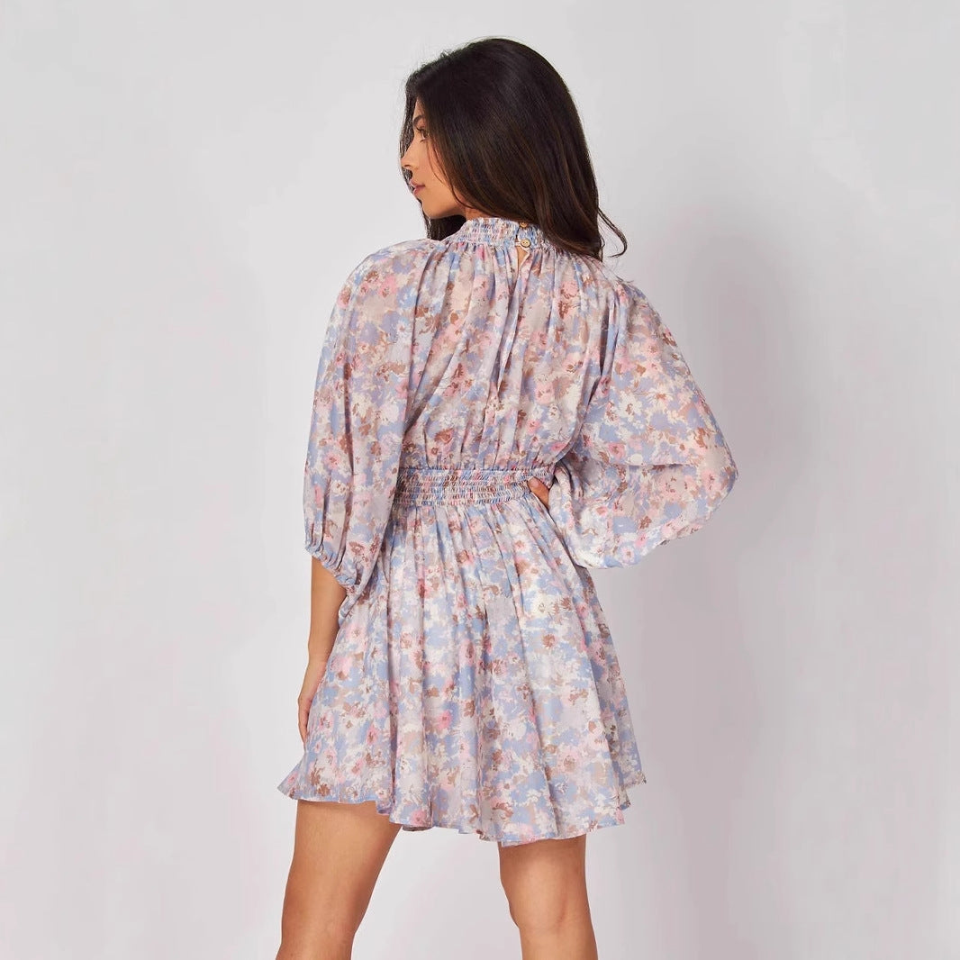 Elara | Chiffon Short Dress Floral - Elle & Milo