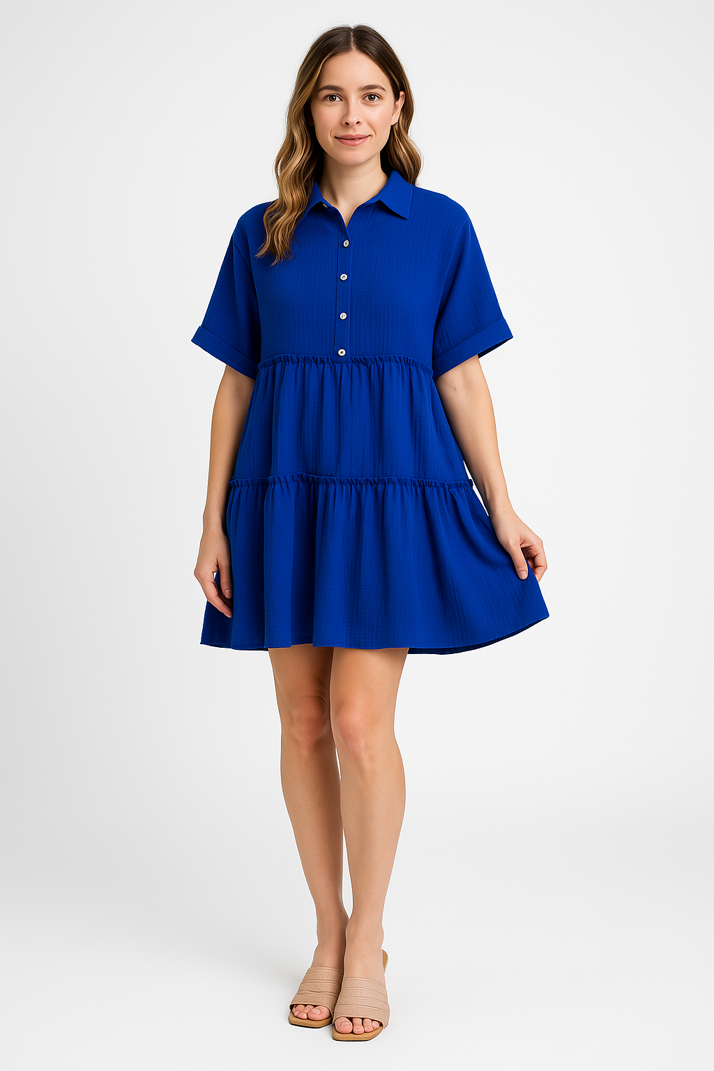 Elara | Cotton Linen Blend Mini Dress - Elle & Milo
