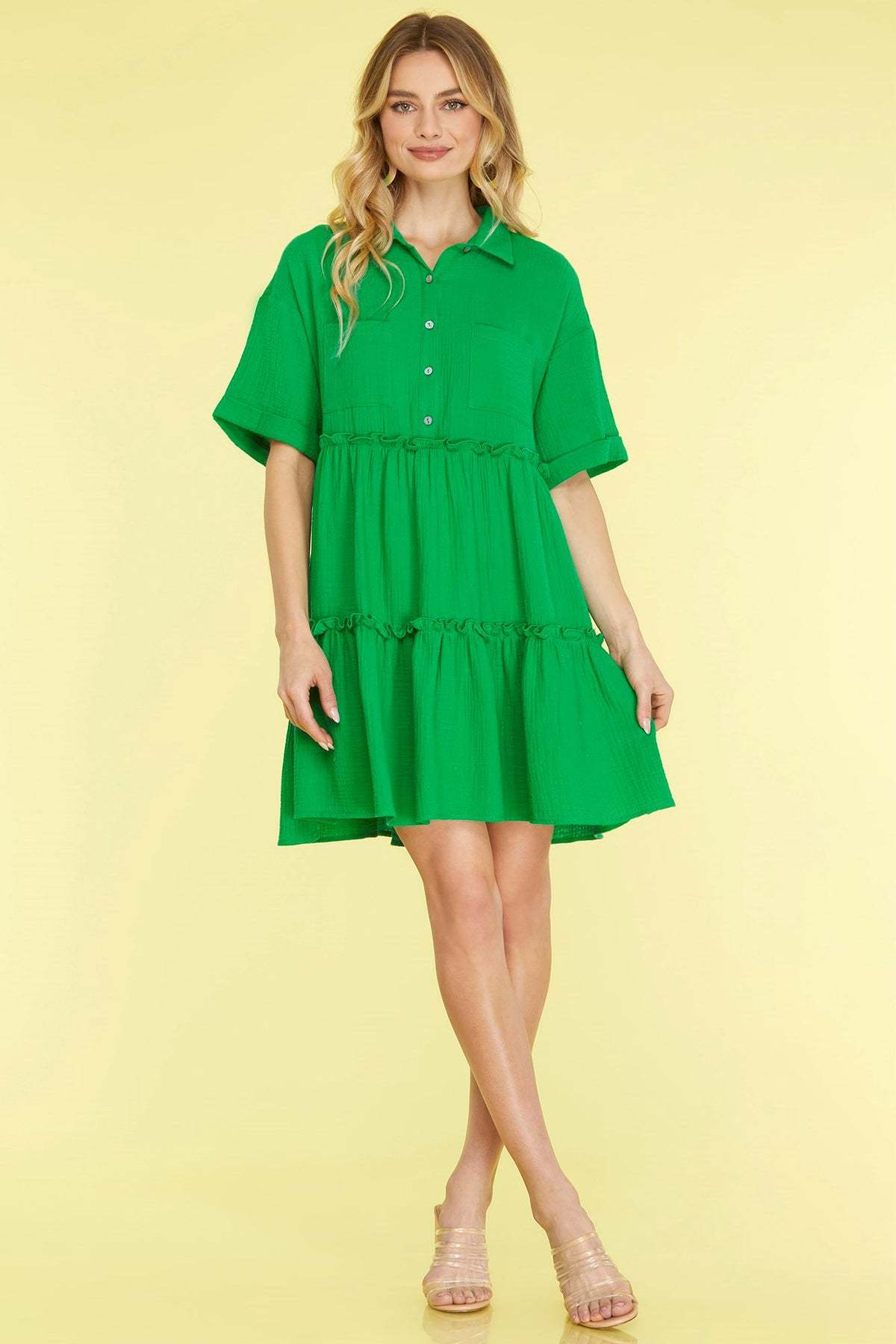Elara | Cotton Linen Blend Mini Dress - Elle & Milo