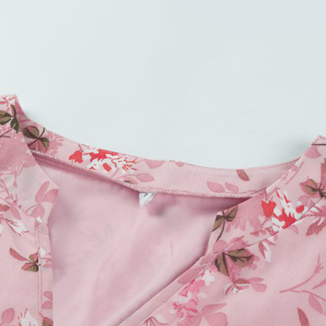 Nova | A-Line Dress V-Neck Short Sleeve - Elle & Milo