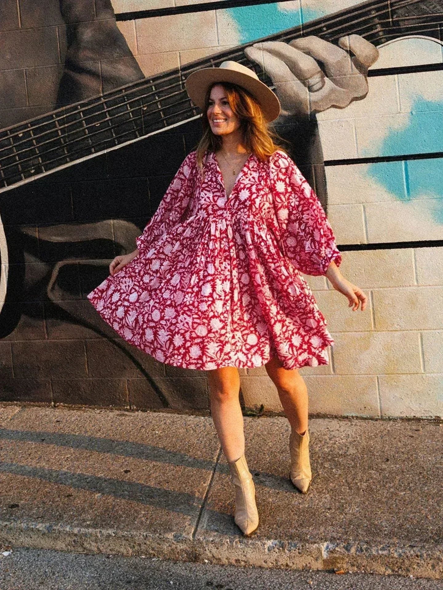 Aurora Flow Boho Floral | Women's Dress - Elle & Milo