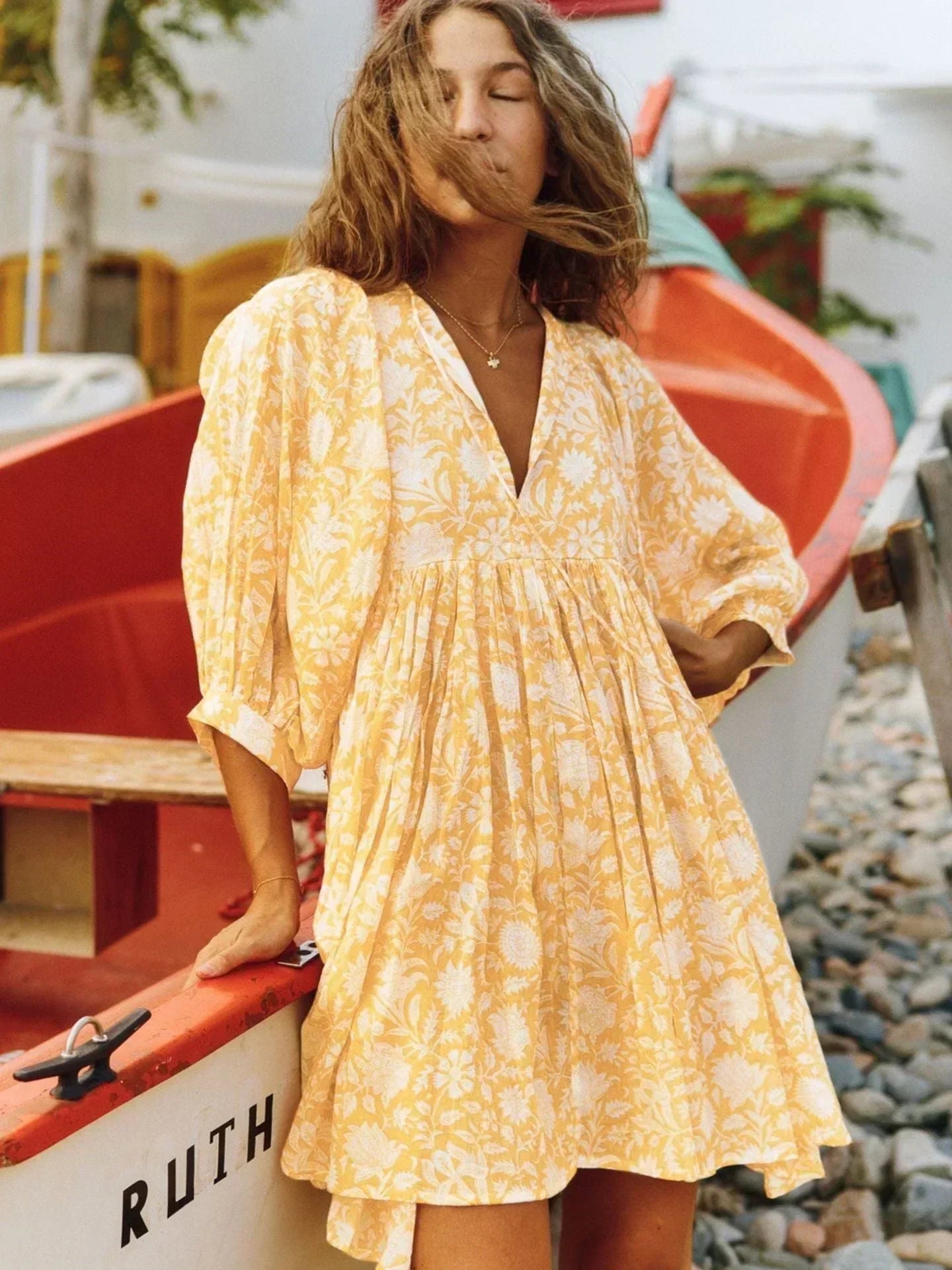 Aurora Flow Boho Floral | Women's Dress - Elle & Milo