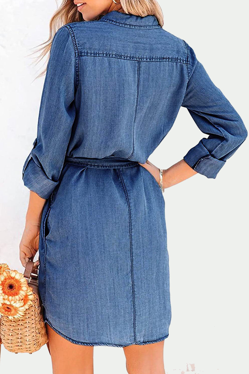 Zoe | Denim Shirt Dress Button Down - Elle & Milo