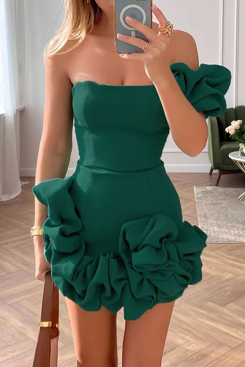 Aurelia | One-Shoulder Mini Dress - Elle & Milo