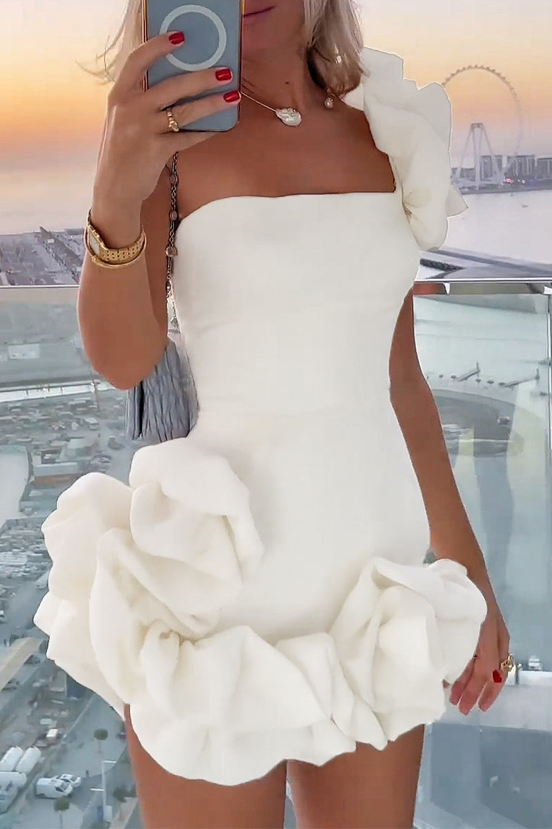 Aurelia | One-Shoulder Mini Dress - Elle & Milo