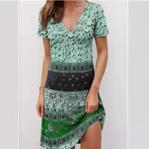 Kira | Mini Dress Relaxed Patchwork Boho - Elle & Milo