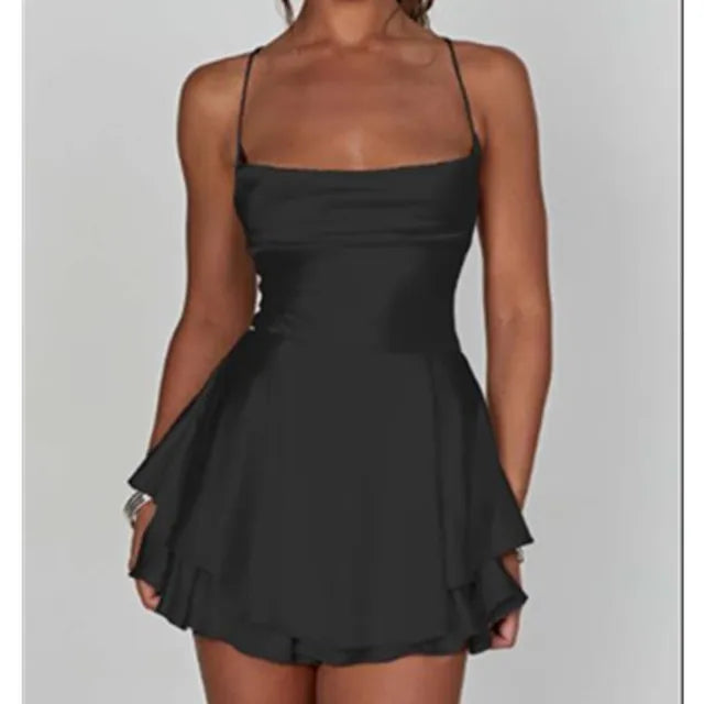 Nova | Satin Mini Dress with Cowl Neck - Elle & Milo