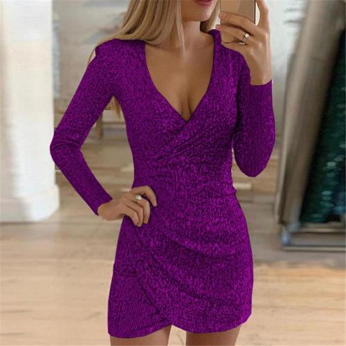Nova | Bodycon Mini Dress - Deep V-Neck - Elle & Milo