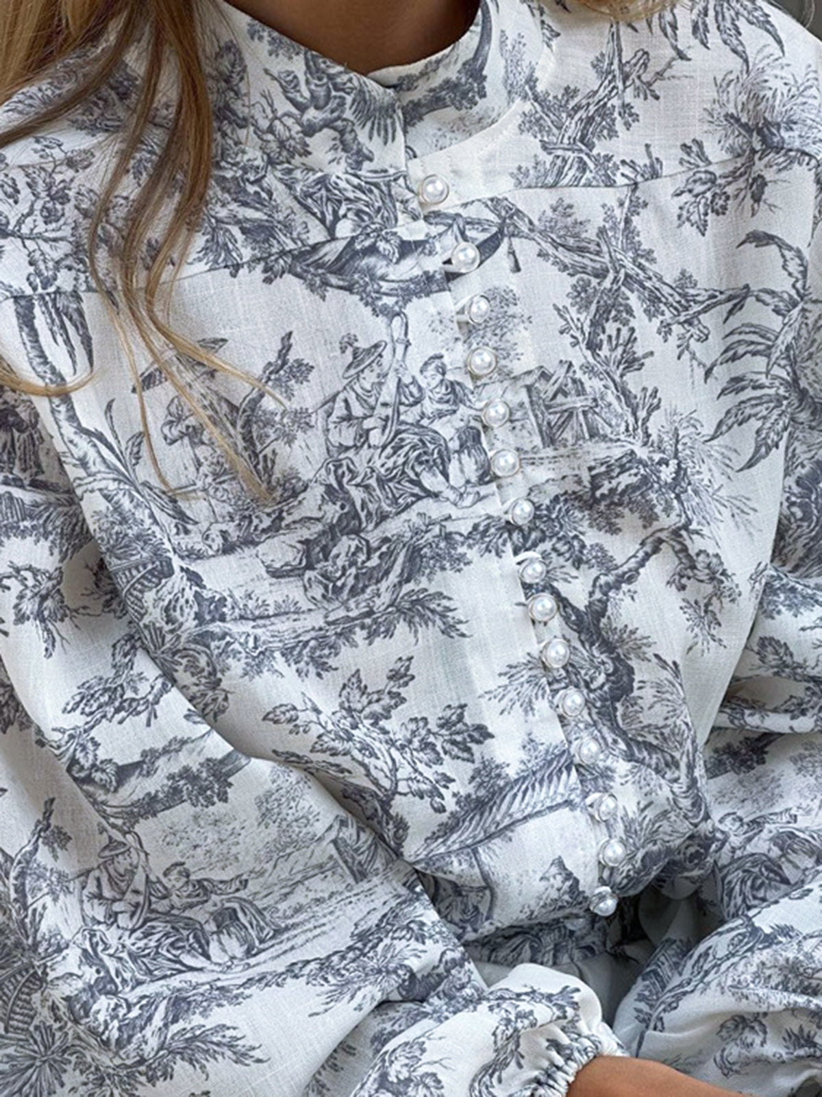 Nova | A-Line Dress Toile de Jouy Print - Elle & Milo