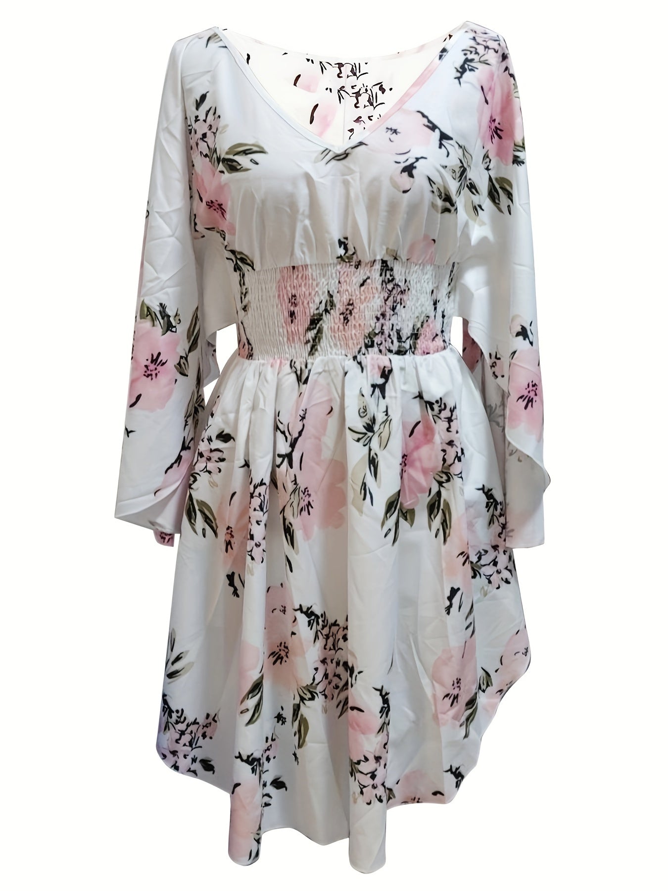 Nova | Floral Print Dress with V-Neck - Elle & Milo