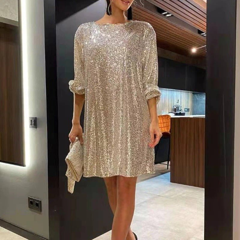 Aria Sapphire | Sequin Mini Dress - Elle & Milo
